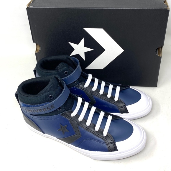 Converse Pro Blaze Strap Leather Sneakers High Top Navy Casual Women Kid A04834C - Picture 5 of 9